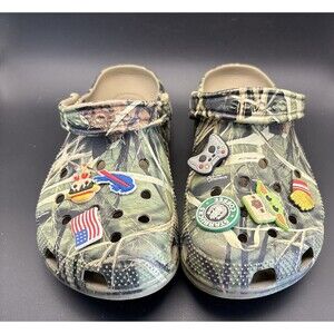 CROCS Camo Advantage Maxx 4 HD Size 9/7 Camouflage Slip On Walking/Boat Shoes